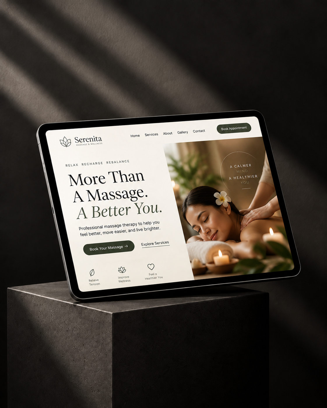 Serenita — massage and wellness brand and website
